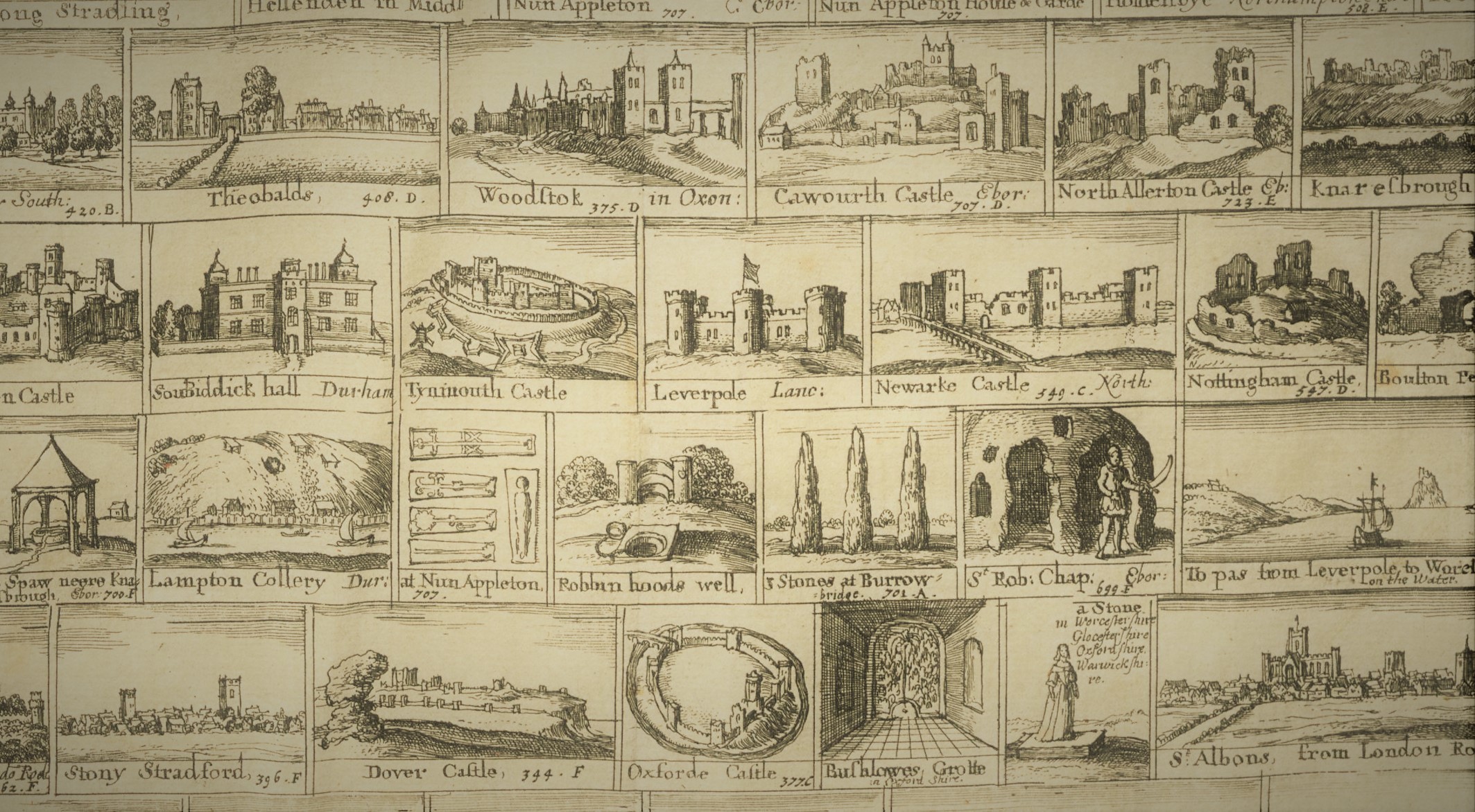 Wenceslaus Hollar, 'An Orthographical Designe of Several Views Upon Ye Road, in England and Wales' (1660). 